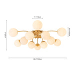 Modern 12 - Light Opal Glass Globe Chandelier - LightfixturesUAE