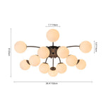 Modern 12 - Light Opal Glass Globe Chandelier - LightfixturesUAE