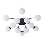 Modern 12 - Light Opal Glass Globe Chandelier - LightfixturesUAE