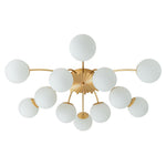 Modern 12 - Light Opal Glass Globe Chandelier - LightfixturesUAE