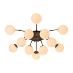 Modern 12 - Light Opal Glass Globe Chandelier - LightfixturesUAE