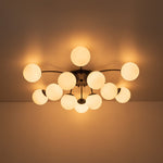 Modern 12 - Light Opal Glass Globe Chandelier - LightfixturesUAE
