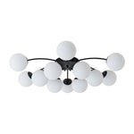 Modern 12 - Light Opal Glass Globe Chandelier - LightfixturesUAE