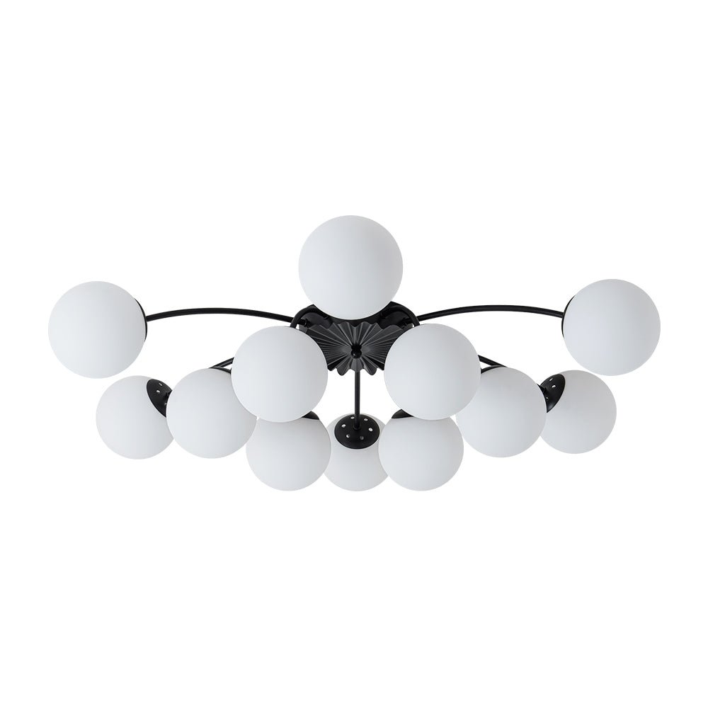 Modern 12 - Light Opal Glass Globe Chandelier - LightfixturesUAE