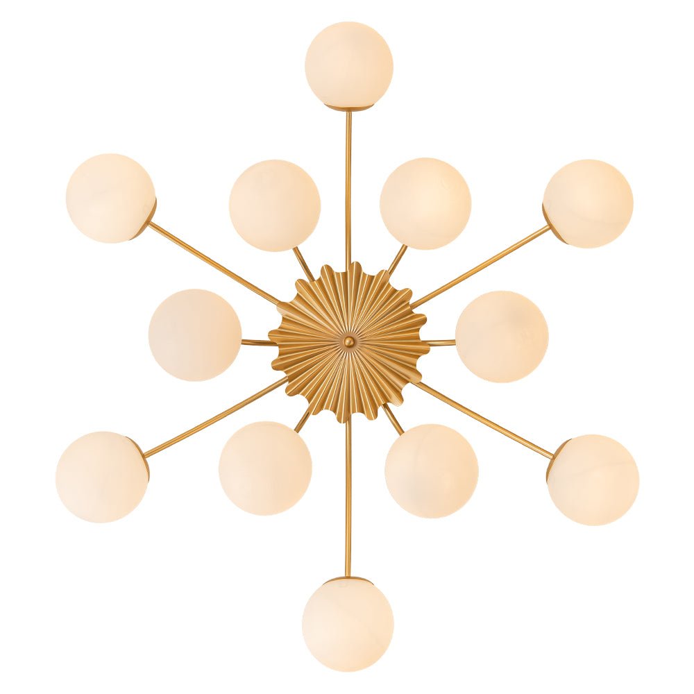 Modern 12 - Light Opal Glass Globe Chandelier - LightfixturesUAE