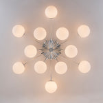 Modern 12 - Light Opal Glass Globe Chandelier - LightfixturesUAE