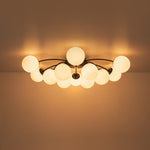 Modern 12 - Light Opal Glass Globe Chandelier - LightfixturesUAE