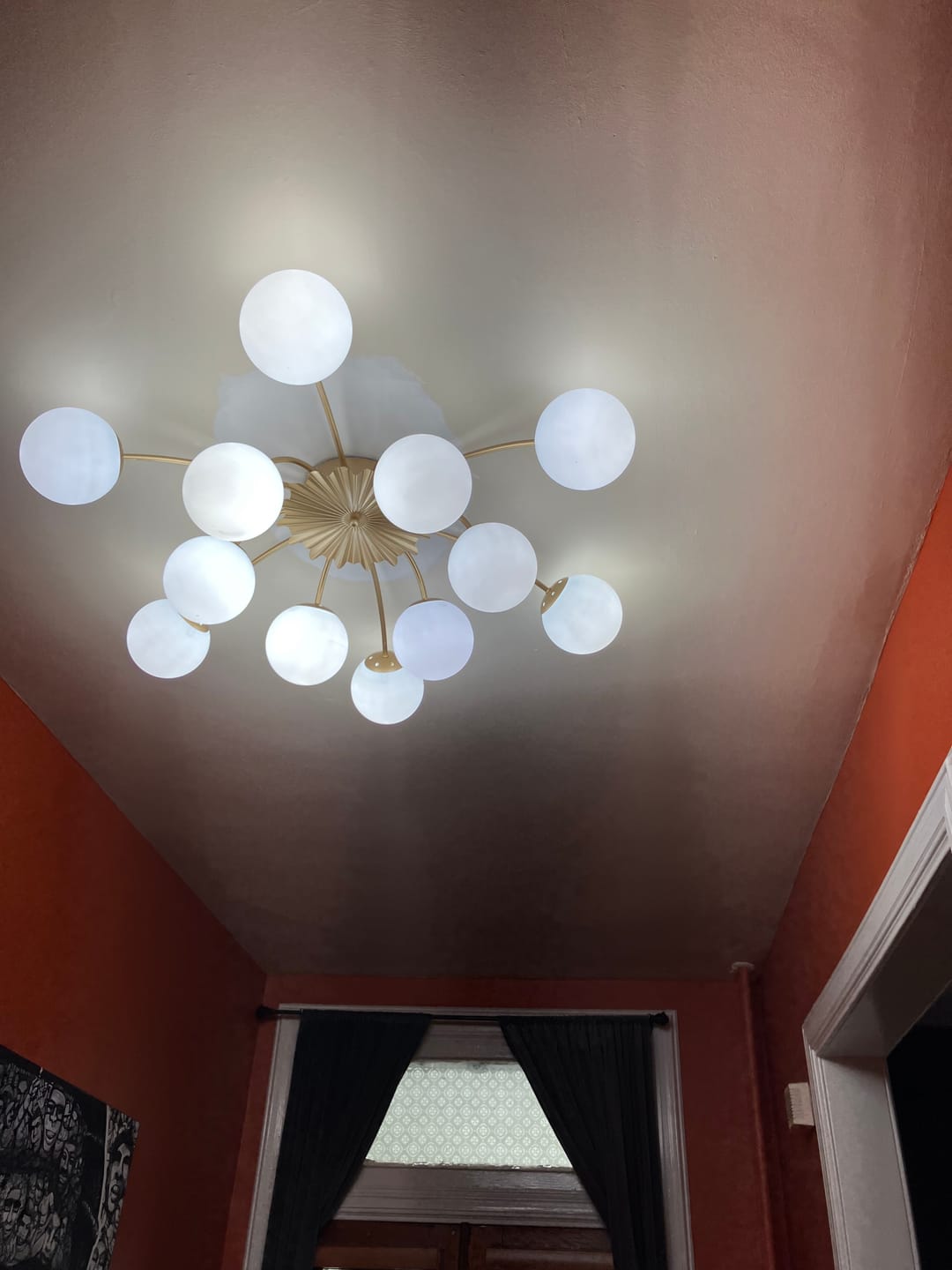 Modern 12 - Light Opal Glass Globe Chandelier - LightfixturesUAE
