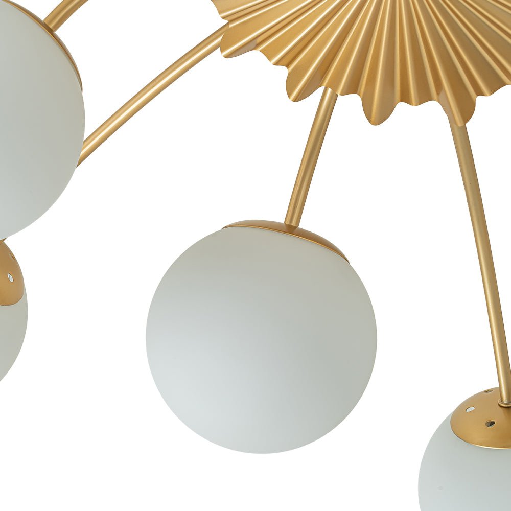 Modern 12 - Light Opal Glass Globe Chandelier - LightfixturesUAE