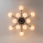 Modern 12 - Light Opal Glass Globe Chandelier - LightfixturesUAE
