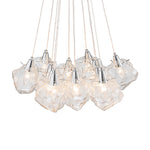 Modern 13 - Light Chrome Ice Cube Glass Chandelier - LightfixturesUAE