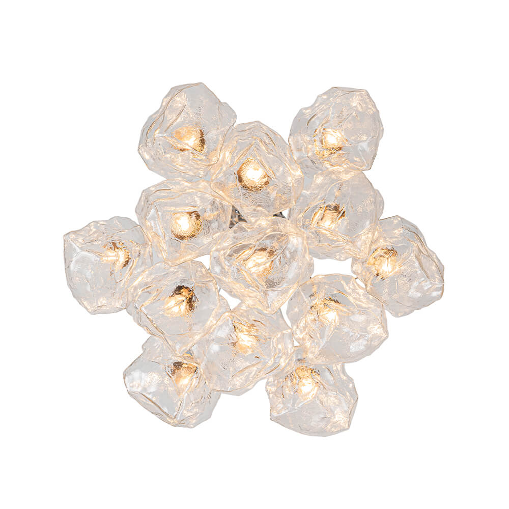 Modern 13 - Light Chrome Ice Cube Glass Chandelier - LightfixturesUAE