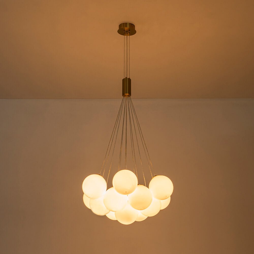Modern 13 - Light Cluster Glass Bubble Chandelier - LightfixturesUAE