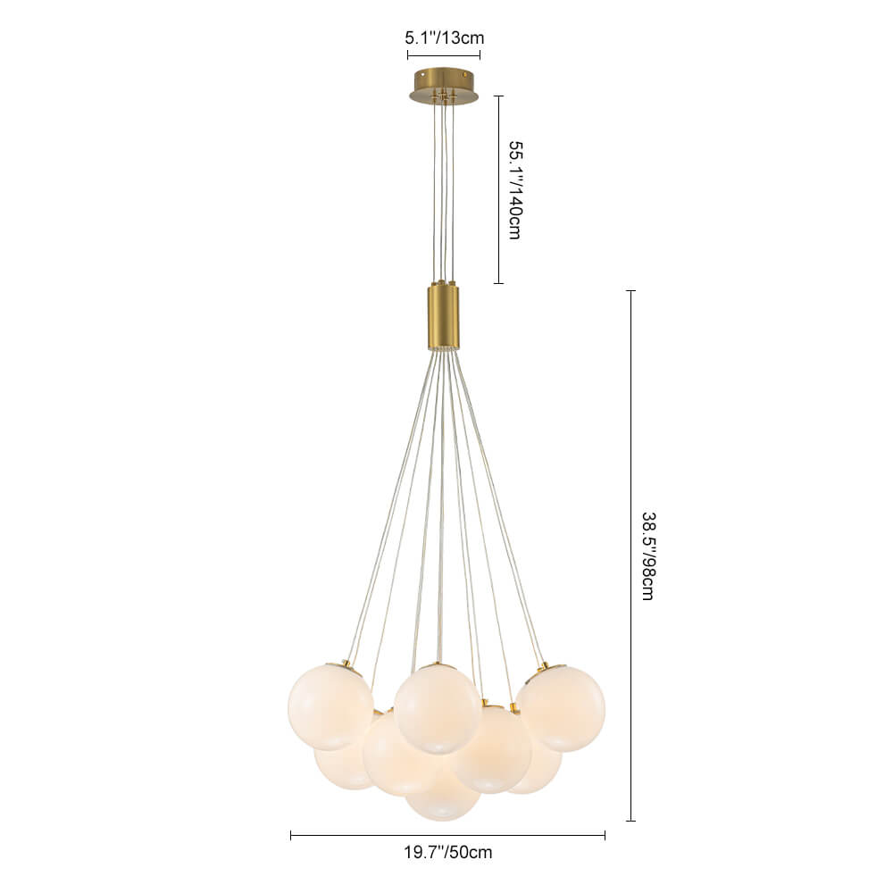 Modern 13 - Light Cluster Glass Bubble Chandelier - LightfixturesUAE