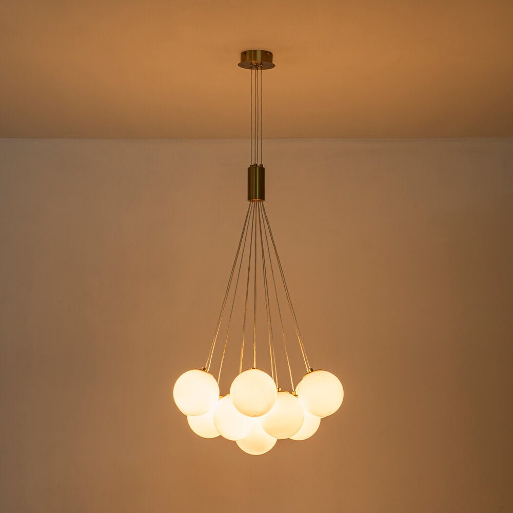 Modern 13 - Light Cluster Glass Bubble Chandelier - LightfixturesUAE