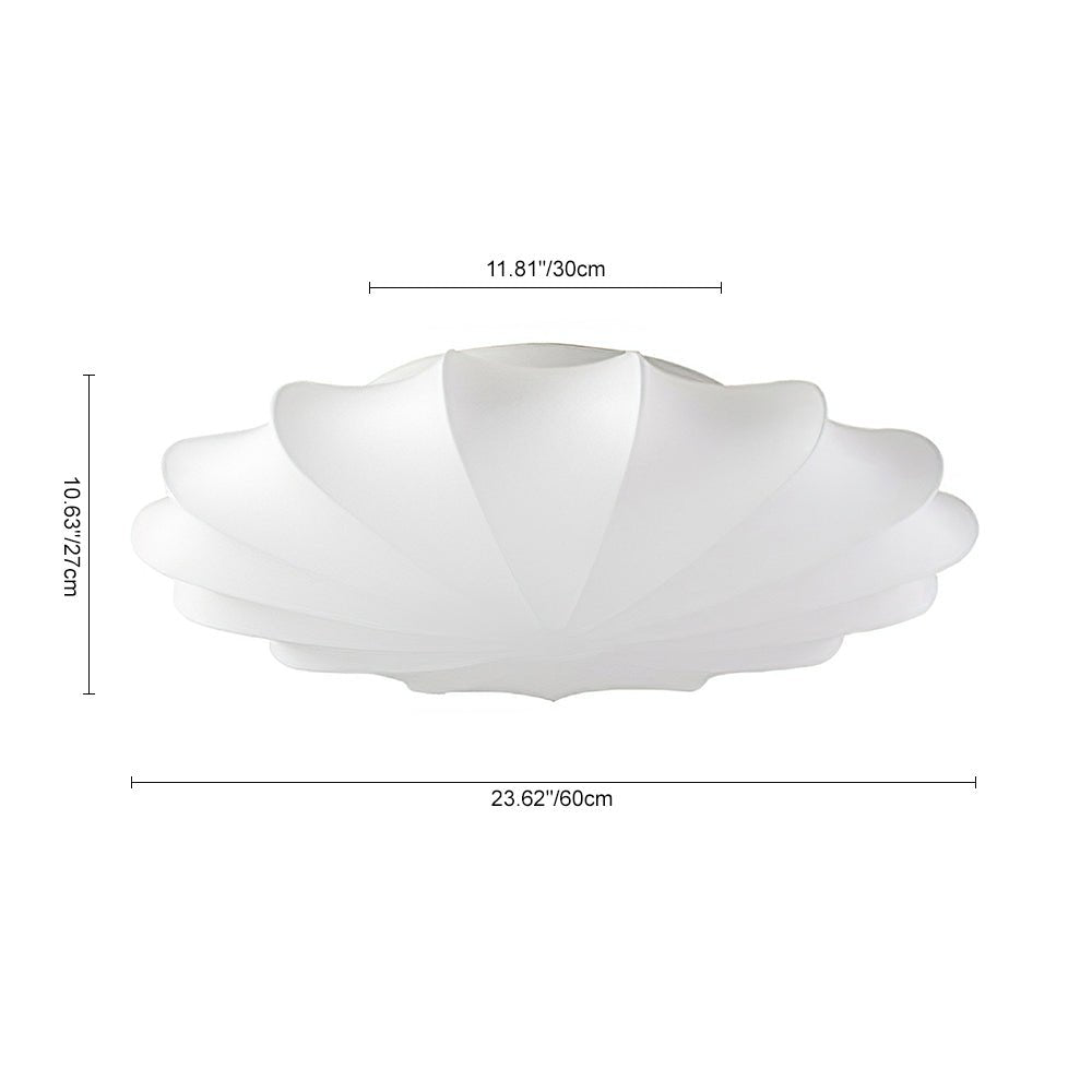 Modern 1/3 - Light Soft White Silk Flush Mount Ceiling Lamp - LightfixturesUAE