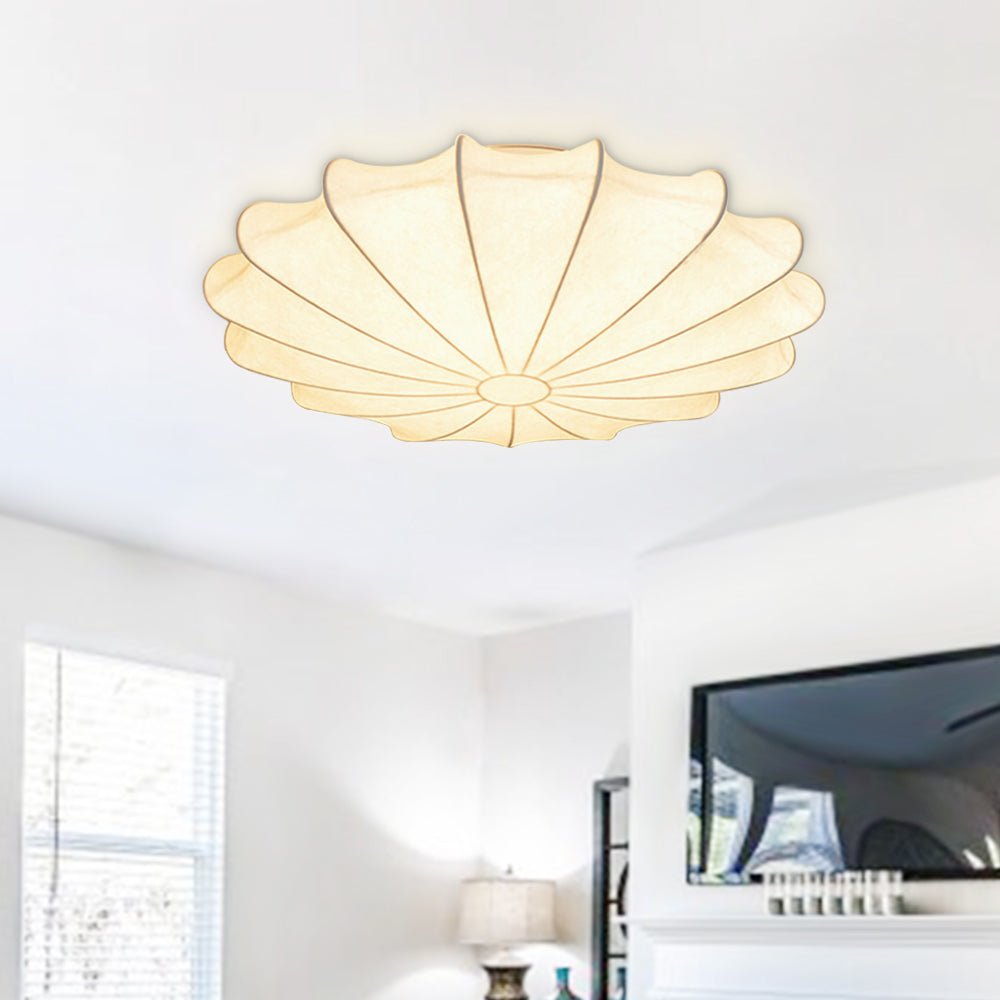 Modern 1/3 - Light Soft White Silk Flush Mount Ceiling Lamp - LightfixturesUAE