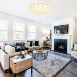 Modern 1/3 - Light Soft White Silk Flush Mount Ceiling Lamp - LightfixturesUAE