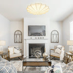 Modern 1/3 - Light Soft White Silk Flush Mount Ceiling Lamp - LightfixturesUAE