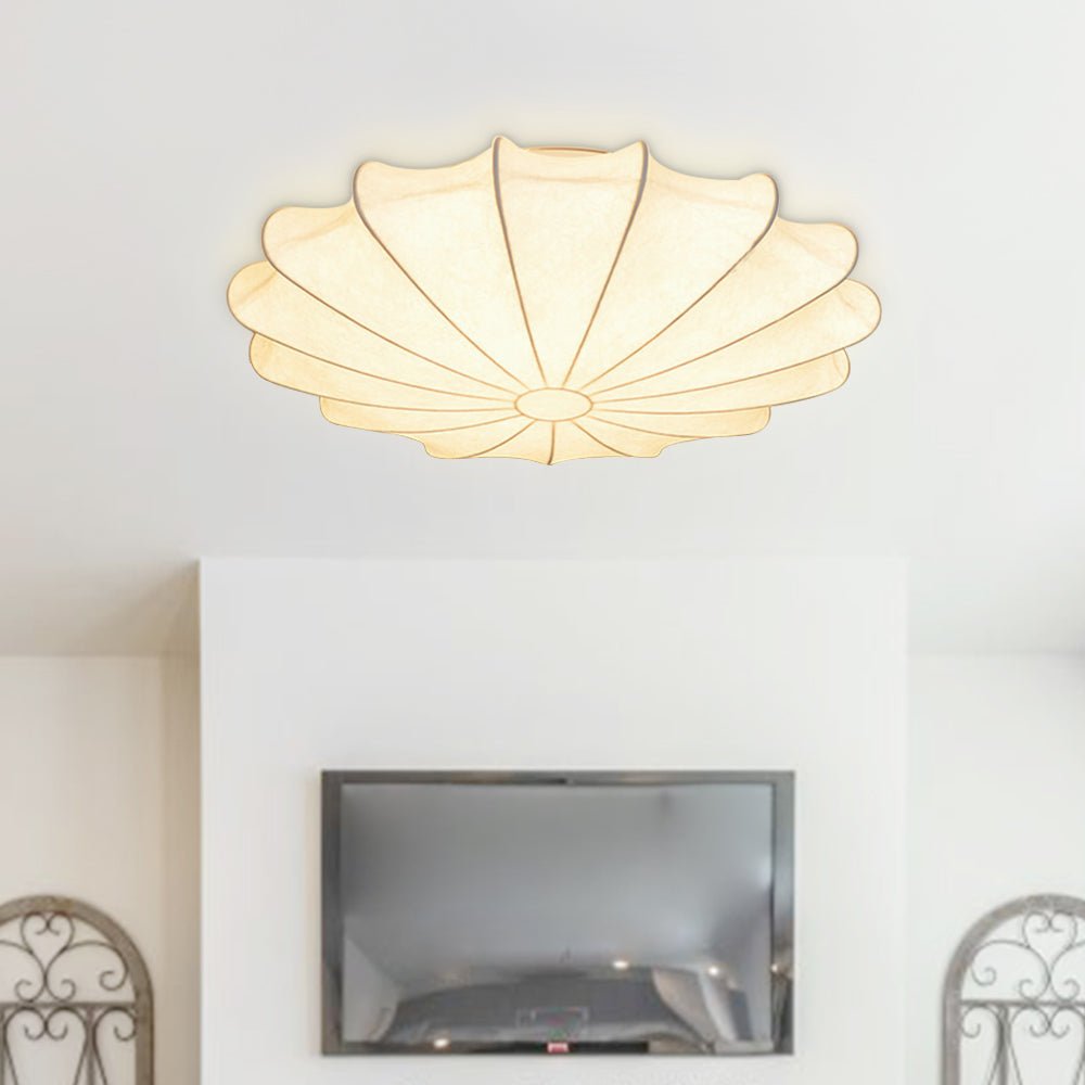 Modern 1/3 - Light Soft White Silk Flush Mount Ceiling Lamp - LightfixturesUAE