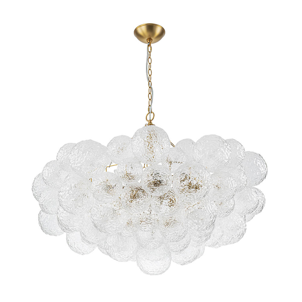 Modern 15 - Light Cluster Water Ripple Glass Bubble Chandelier - LightfixturesUAE