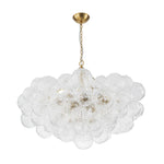 Modern 15 - Light Cluster Water Ripple Glass Bubble Chandelier - LightfixturesUAE