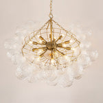 Modern 15 - Light Cluster Water Ripple Glass Bubble Chandelier - LightfixturesUAE