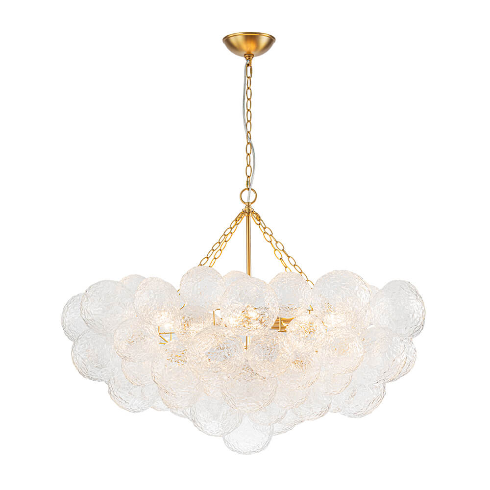 Modern 15 - Light Cluster Water Ripple Glass Bubble Chandelier - LightfixturesUAE