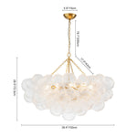 Modern 15 - Light Cluster Water Ripple Glass Bubble Chandelier - LightfixturesUAE
