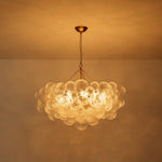 Modern 15 - Light Cluster Water Ripple Glass Bubble Chandelier - LightfixturesUAE
