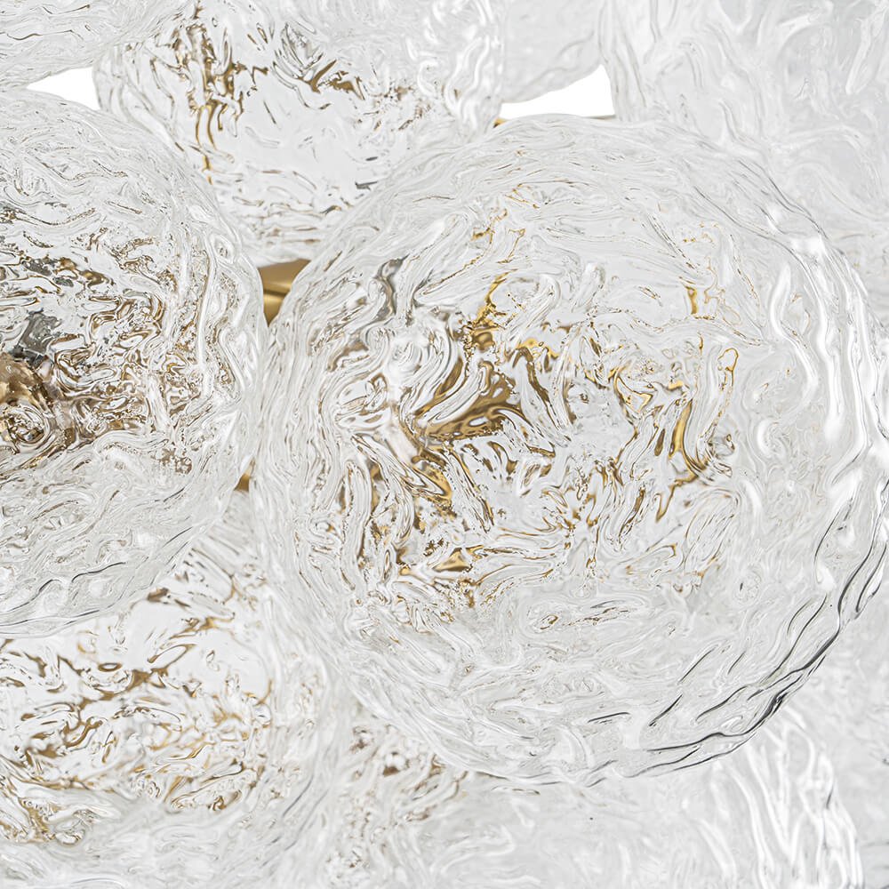Modern 15 - Light Cluster Water Ripple Glass Bubble Chandelier - LightfixturesUAE
