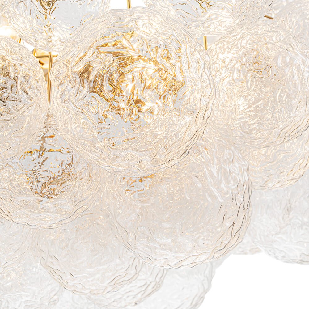 Modern 15 - Light Cluster Water Ripple Glass Bubble Chandelier - LightfixturesUAE