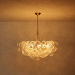Modern 15 - Light Cluster Water Ripple Glass Bubble Chandelier - LightfixturesUAE