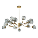 Modern 15 - Light Smoked Gradient Glass Globe Chandelier - LightfixturesUAE