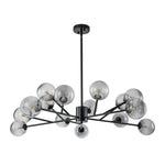 Modern 15 - Light Smoked Gradient Glass Globe Chandelier - LightfixturesUAE