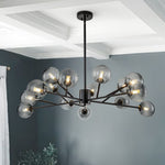 Modern 15 - Light Smoked Gradient Glass Globe Chandelier - LightfixturesUAE