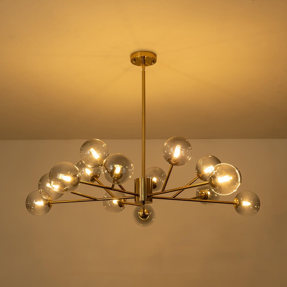 Modern 15 - Light Smoked Gradient Glass Globe Chandelier - LightfixturesUAE
