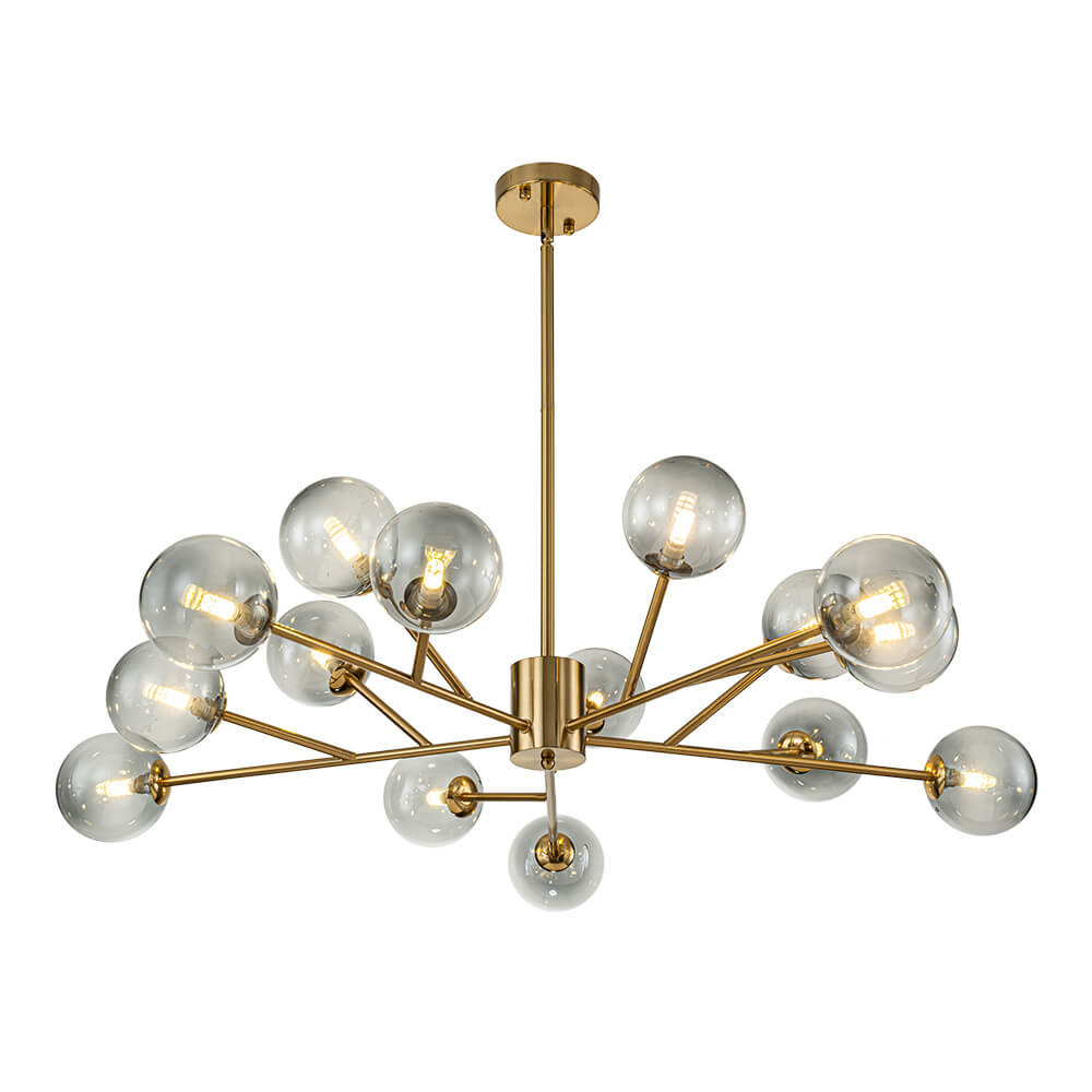 Modern 15 - Light Smoked Gradient Glass Globe Chandelier - LightfixturesUAE