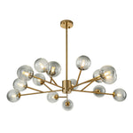 Modern 15 - Light Smoked Gradient Glass Globe Chandelier - LightfixturesUAE