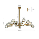 Modern 15 - Light Smoked Gradient Glass Globe Chandelier - LightfixturesUAE