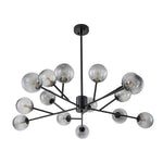 Modern 15 - Light Smoked Gradient Glass Globe Chandelier - LightfixturesUAE