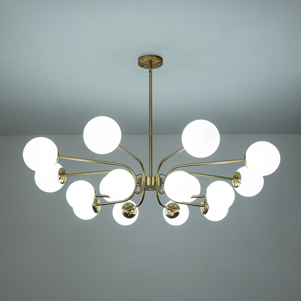 Modern 16 - Light Glass Globe Sputnik Chandelier - LightfixturesUAE