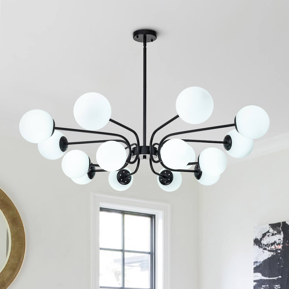 Modern 16 - Light Glass Globe Sputnik Chandelier - LightfixturesUAE