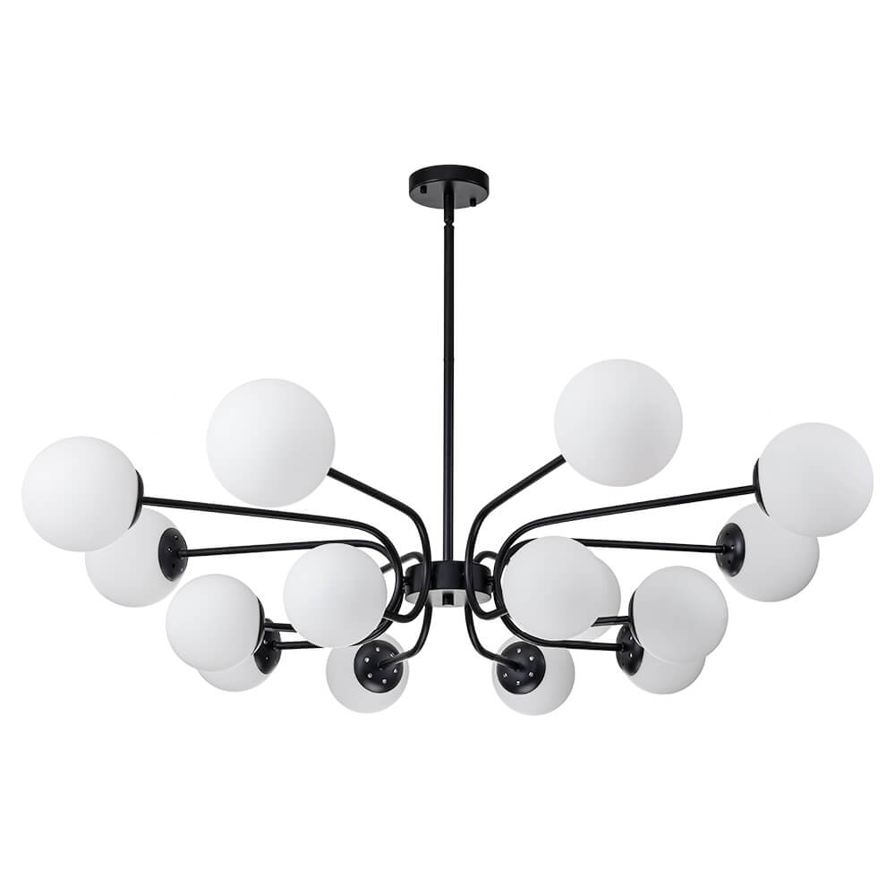 Modern 16 - Light Glass Globe Sputnik Chandelier - LightfixturesUAE
