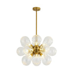 Modern 18 - Light Clear Stripe Glass Bubble Cluster Chandelier - LightfixturesUAE
