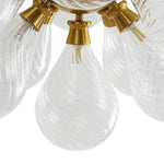 Modern 18 - Light Clear Stripe Glass Bubble Cluster Chandelier - LightfixturesUAE