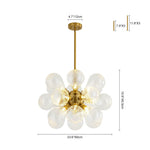 Modern 18 - Light Clear Stripe Glass Bubble Cluster Chandelier - LightfixturesUAE