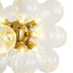 Modern 18 - Light Clear Stripe Glass Bubble Cluster Chandelier - LightfixturesUAE
