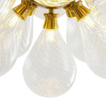 Modern 18 - Light Clear Stripe Glass Bubble Cluster Chandelier - LightfixturesUAE