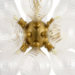Modern 18 - Light Clear Stripe Glass Bubble Cluster Chandelier - LightfixturesUAE